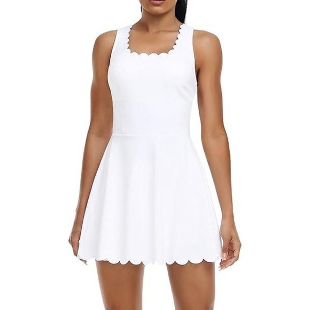 Attraco Women Tennis‎ Dress with Shorts Size M White (6053)